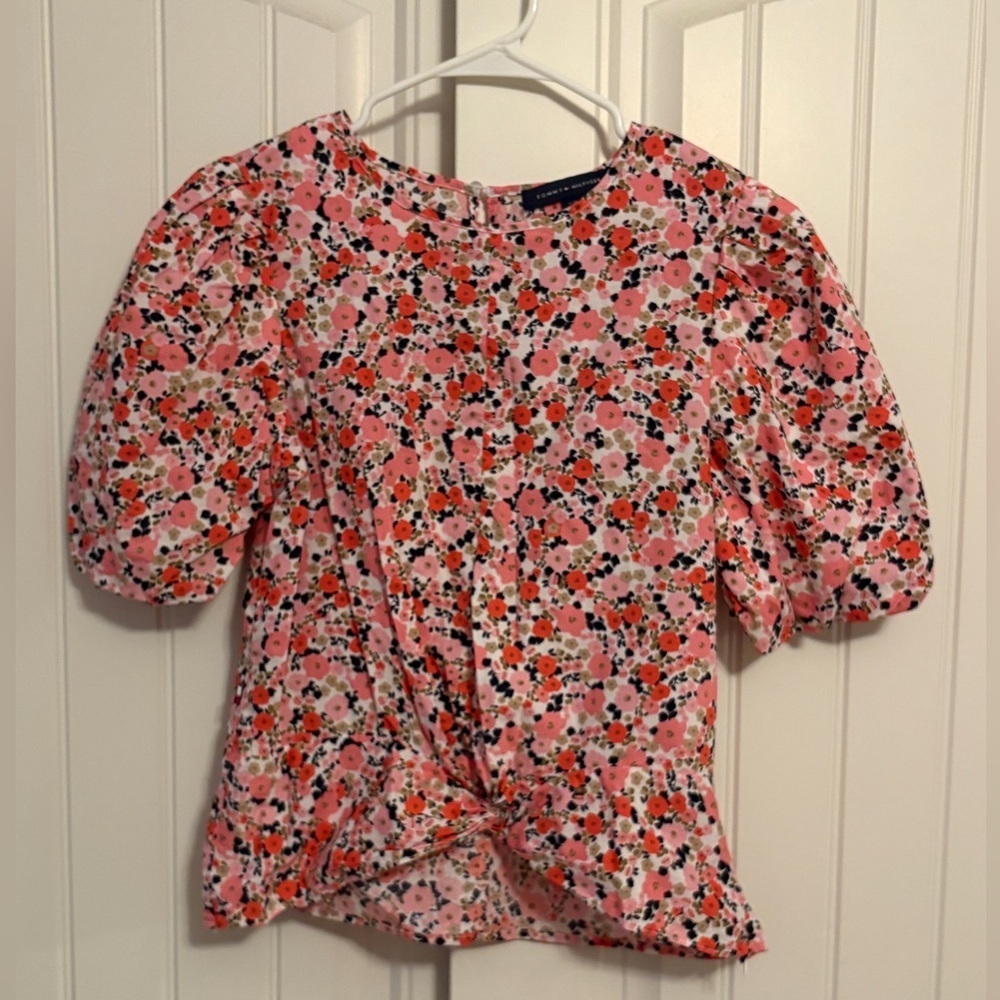 Tommy Hilfiger Ditzy Floral Puff Sleeve Top size Small - Picture 3 of 6